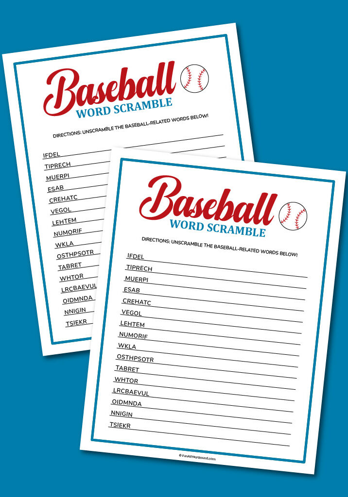 Baseball word scramble