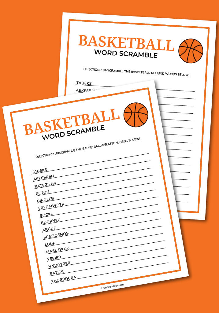 Basketball word scramble