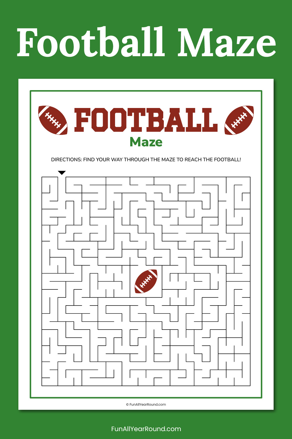 Football maze - Fun All Year Round