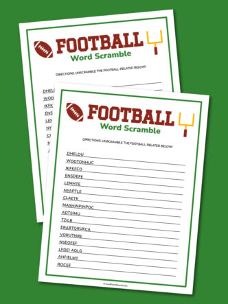 Football word scramble