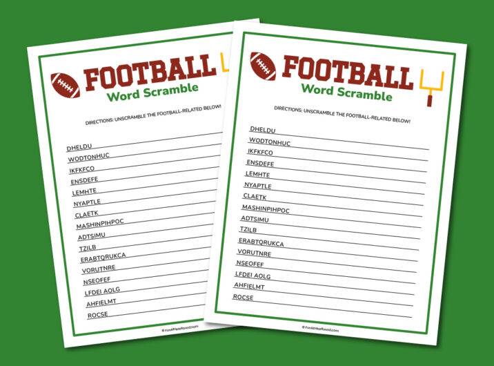 Football word scramble - Fun All Year Round