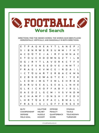 Football word search