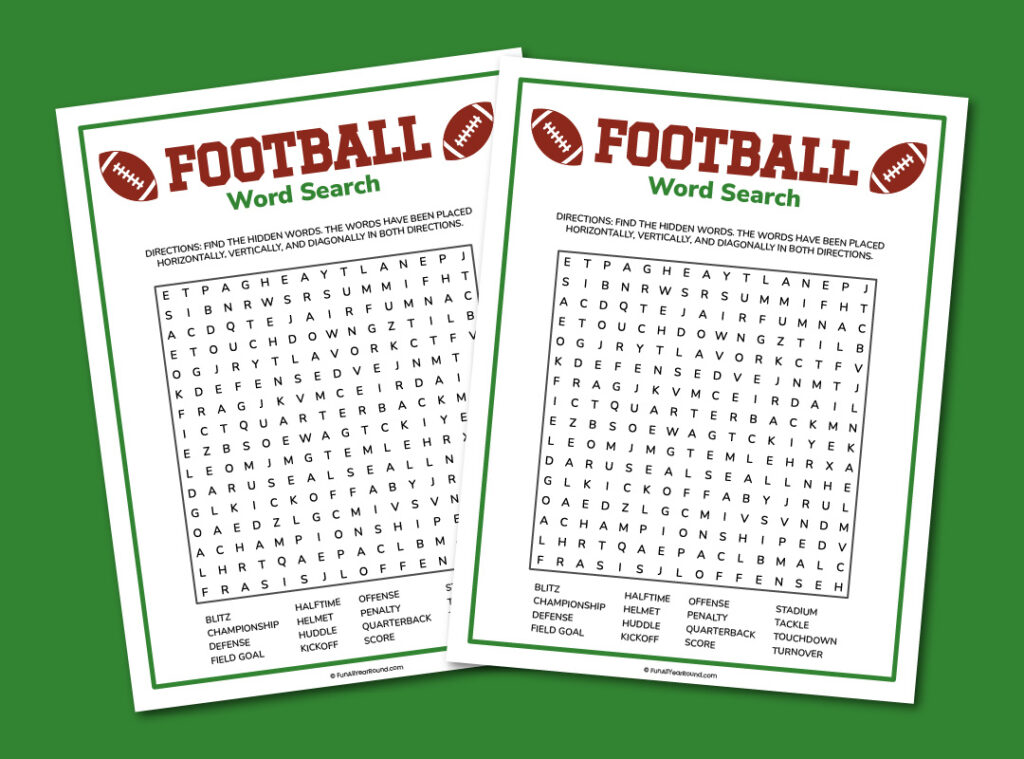 Football word search - Fun All Year Round