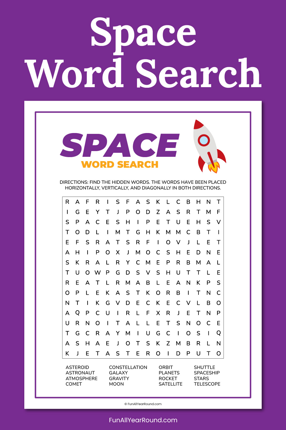 Space word search