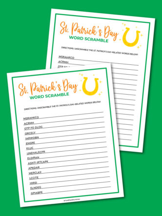 St. Patrick's Day word scramble