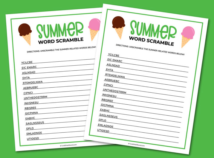 Summer word scramble - Fun All Year Round