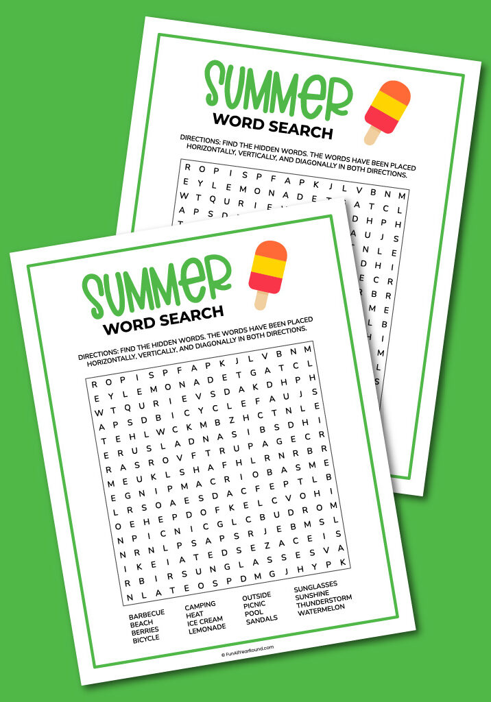 Summer word search