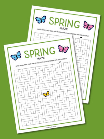 Free printable spring maze