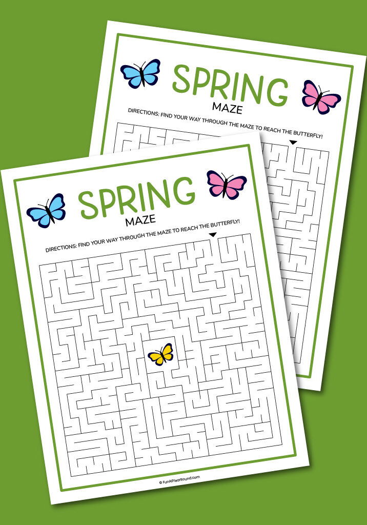 Free printable spring maze
