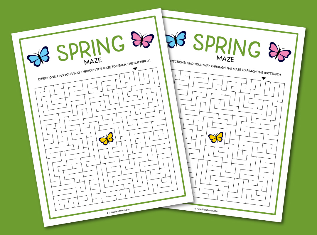 Free printable spring maze