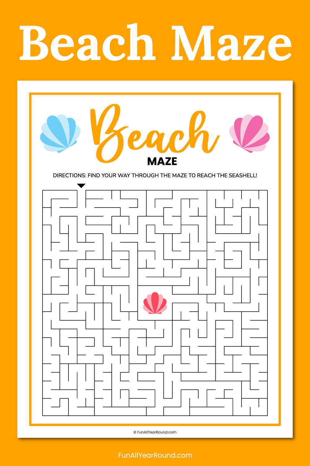 Printable beach maze