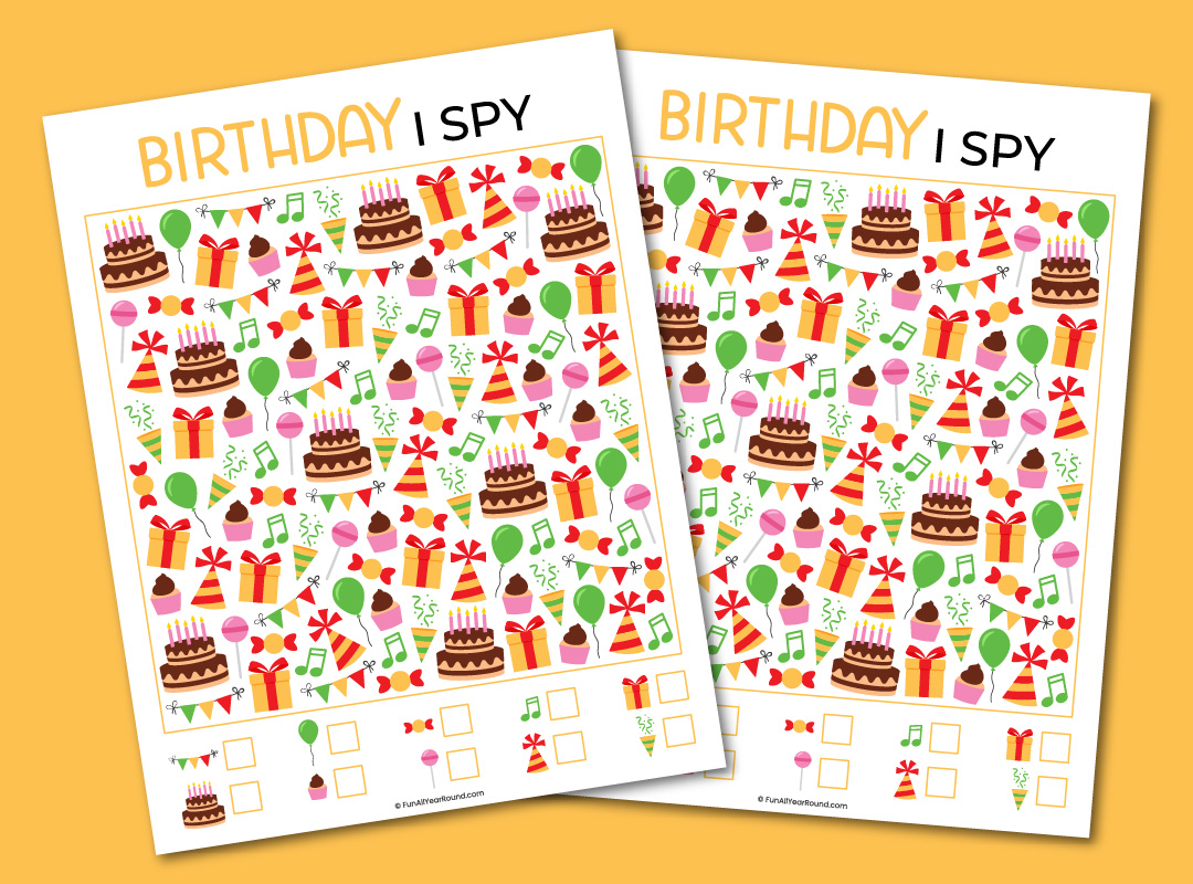 Free printable birthday I spy
