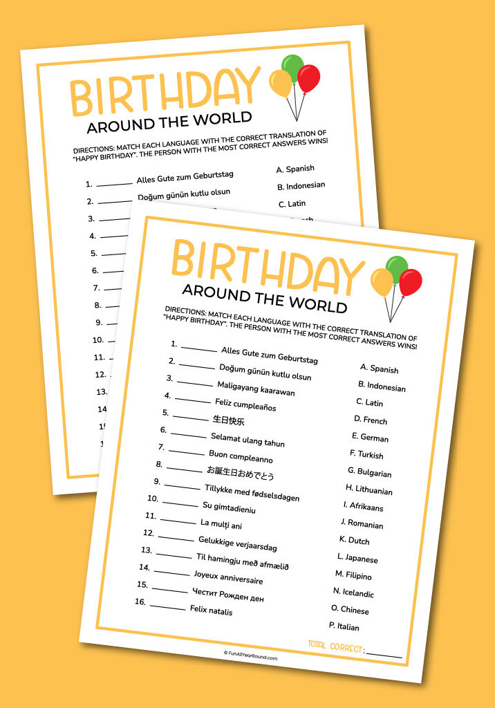 Birthday around the world