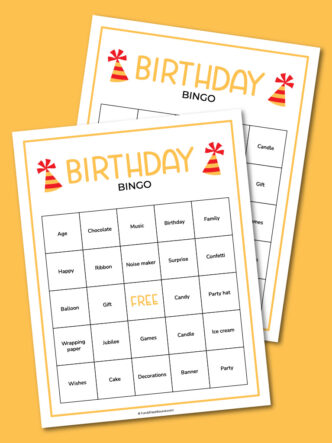 Printable birthday bingo