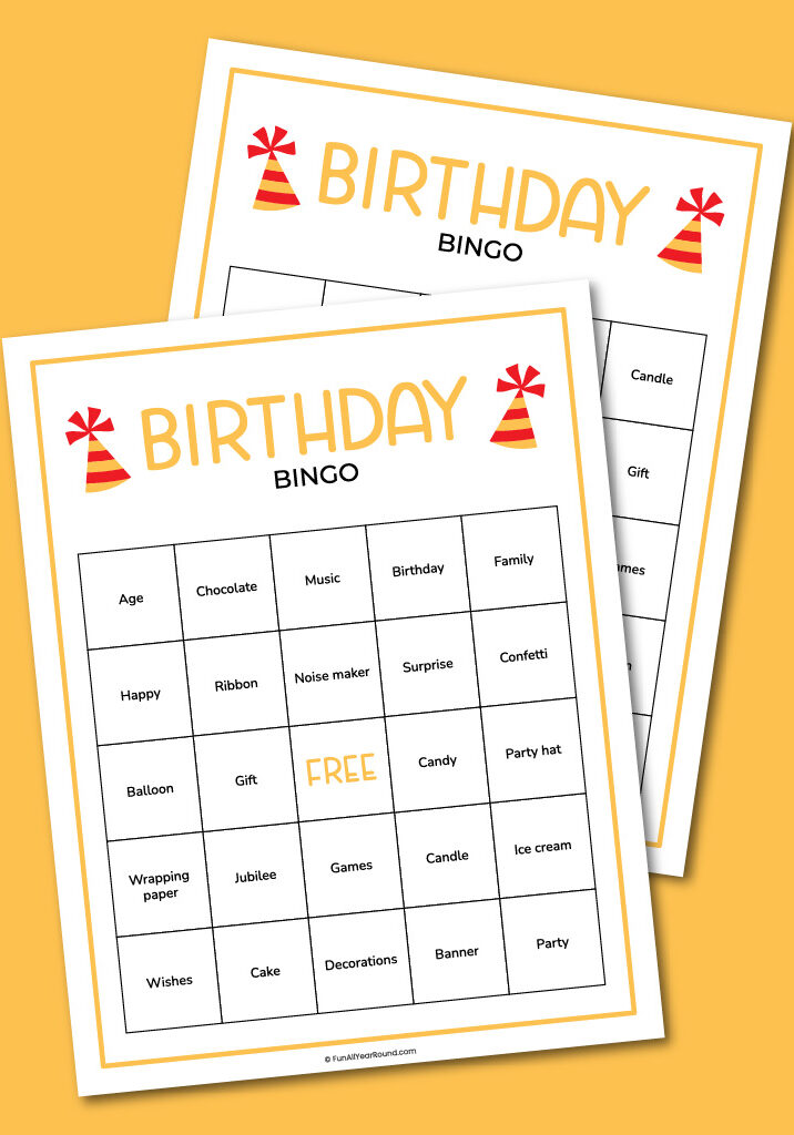 Printable birthday bingo