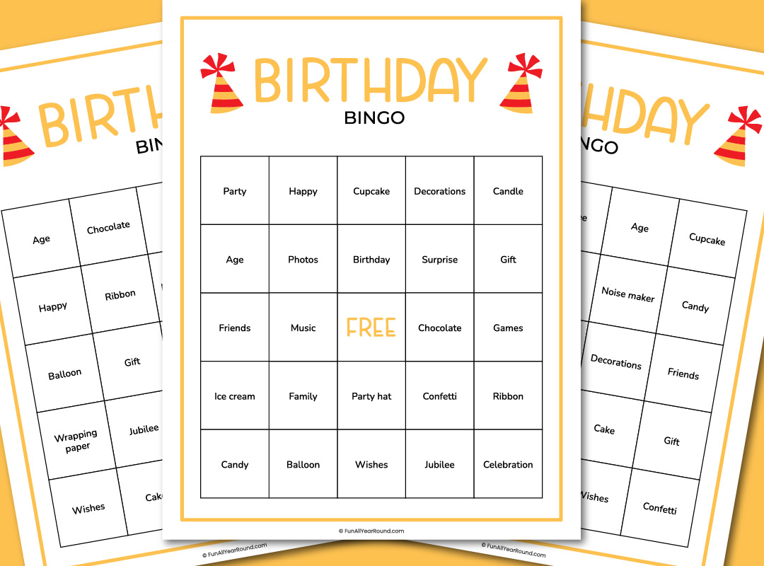 Printable birthday bingo
