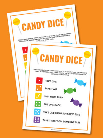 Printable candy dice