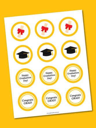 Printable graduation cupcake toppers