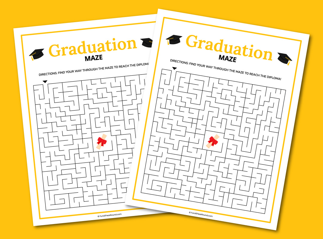 Printable graduation maze