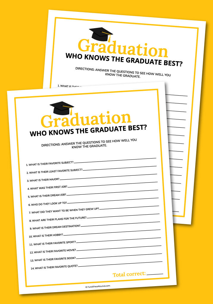 Printable who knows the graduate best