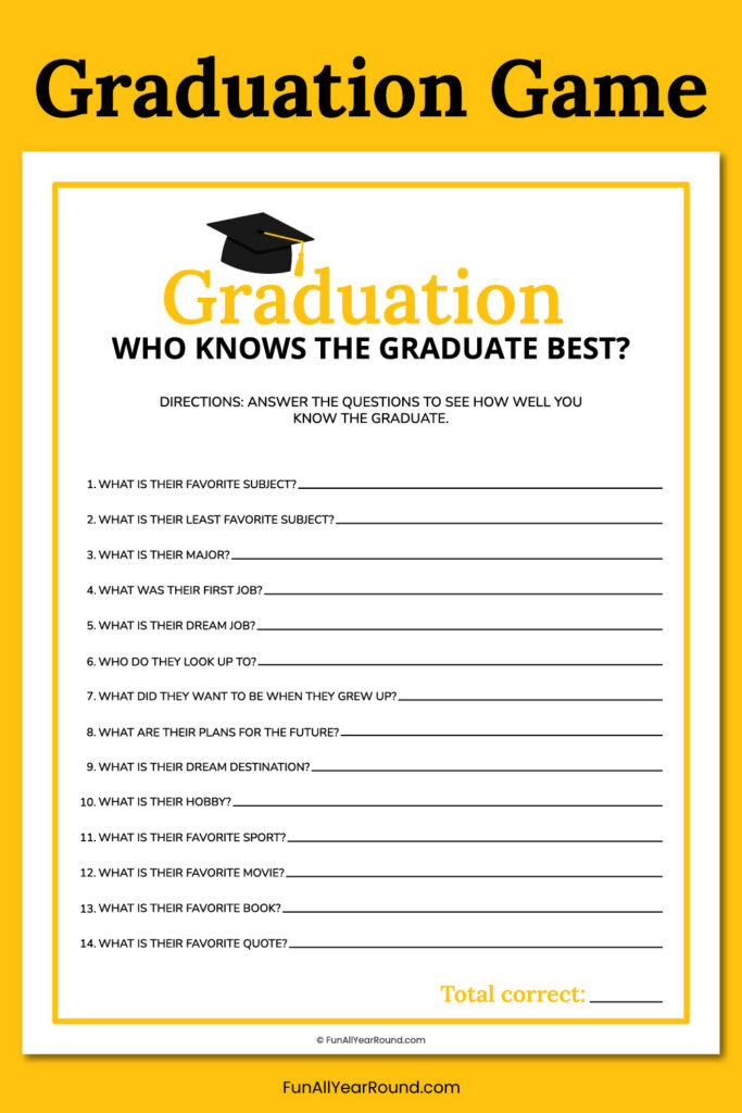 Who knows the graduate best? - Fun All Year Round