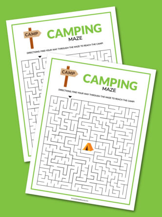 printable camping maze