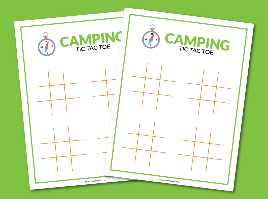 printable camping tic tac toe