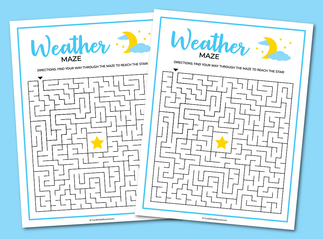 printable weather maze