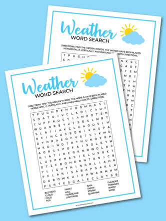 printable weather word search