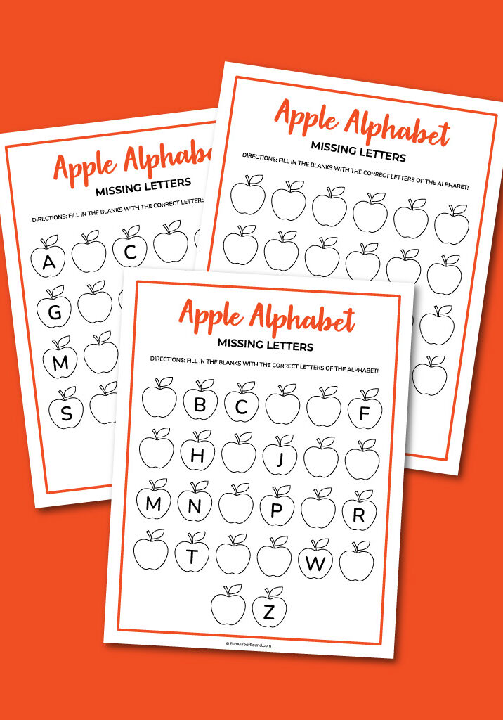 printable apple alphabet missing letters