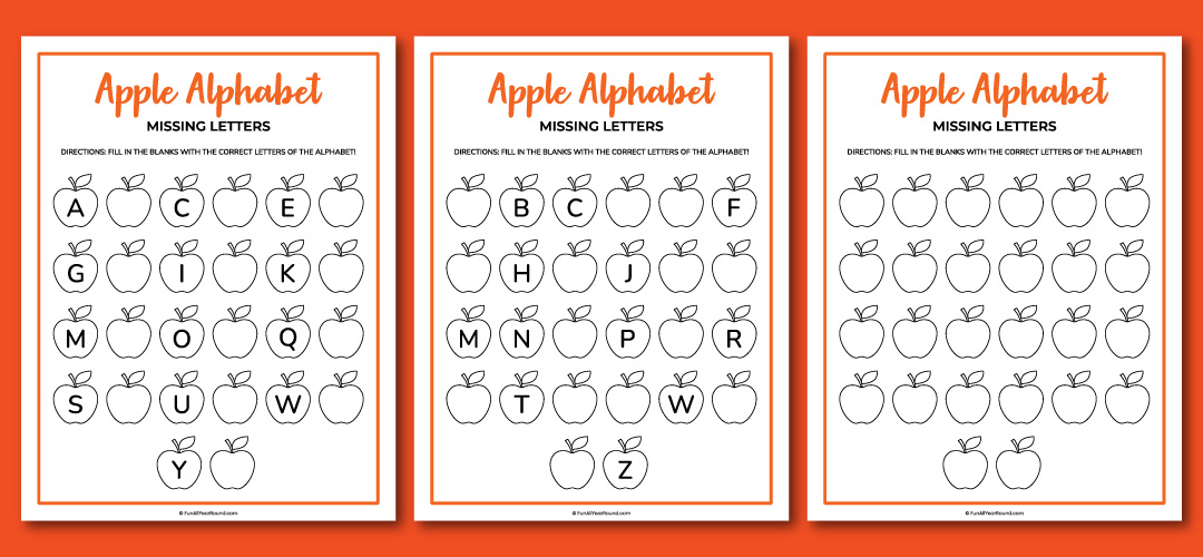 printable apple alphabet missing letters