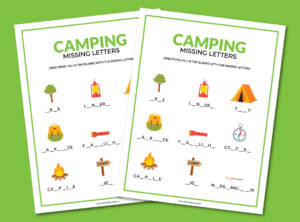 Camping missing letters - Fun All Year Round