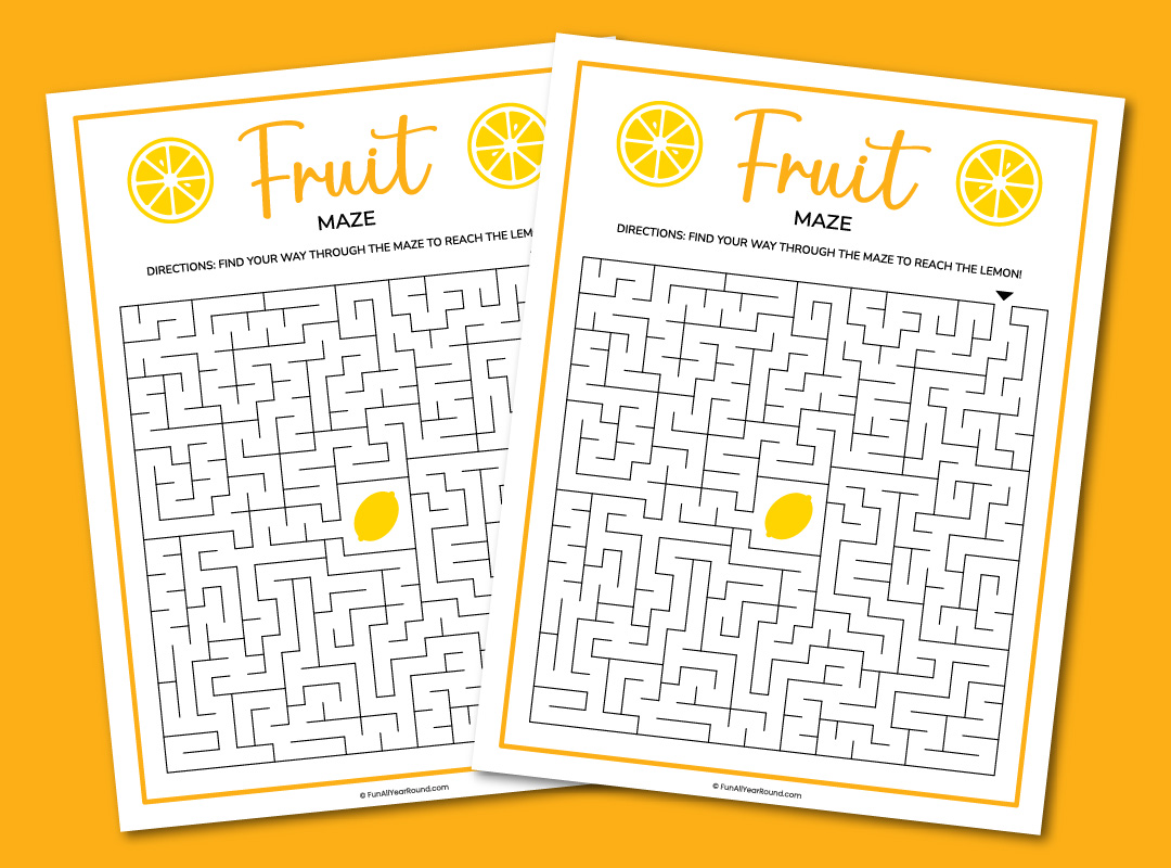 printable fruit maze
