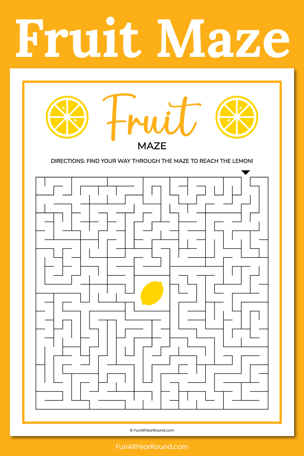 printable fruit maze