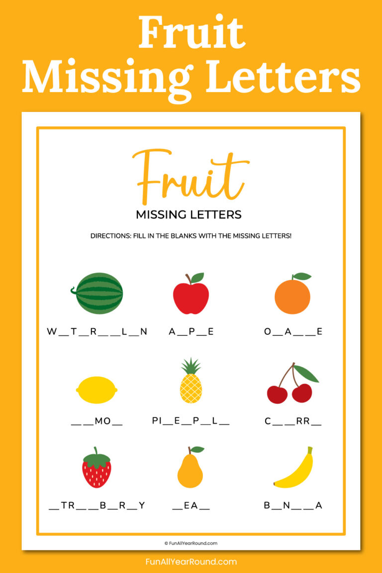 Fruit missing letters - Fun All Year Round