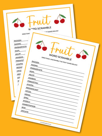 Fruit word scramble