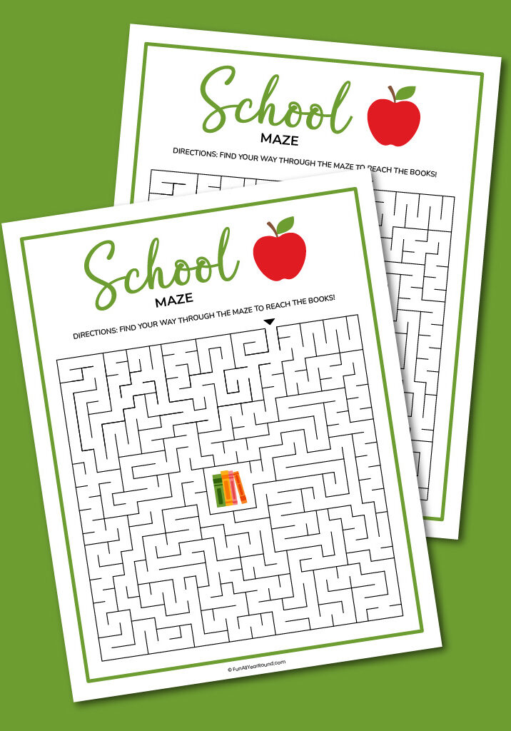 printable school maze