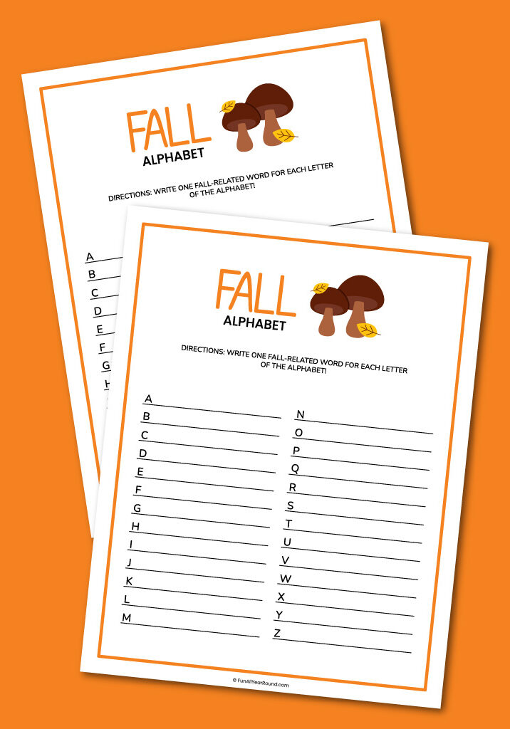 printable fall alphabet game