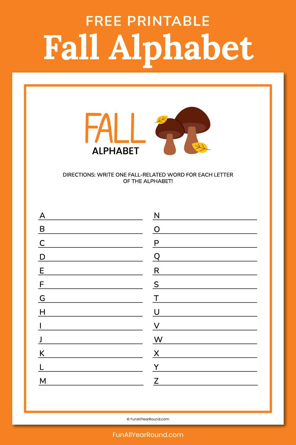 printable fall alphabet game