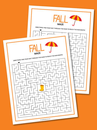 printable fall maze