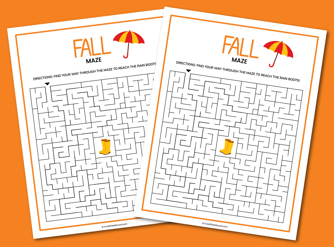 printable fall maze