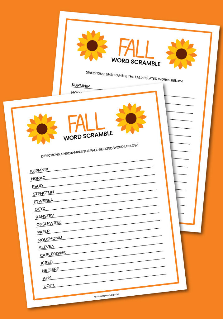 Fall word scramble