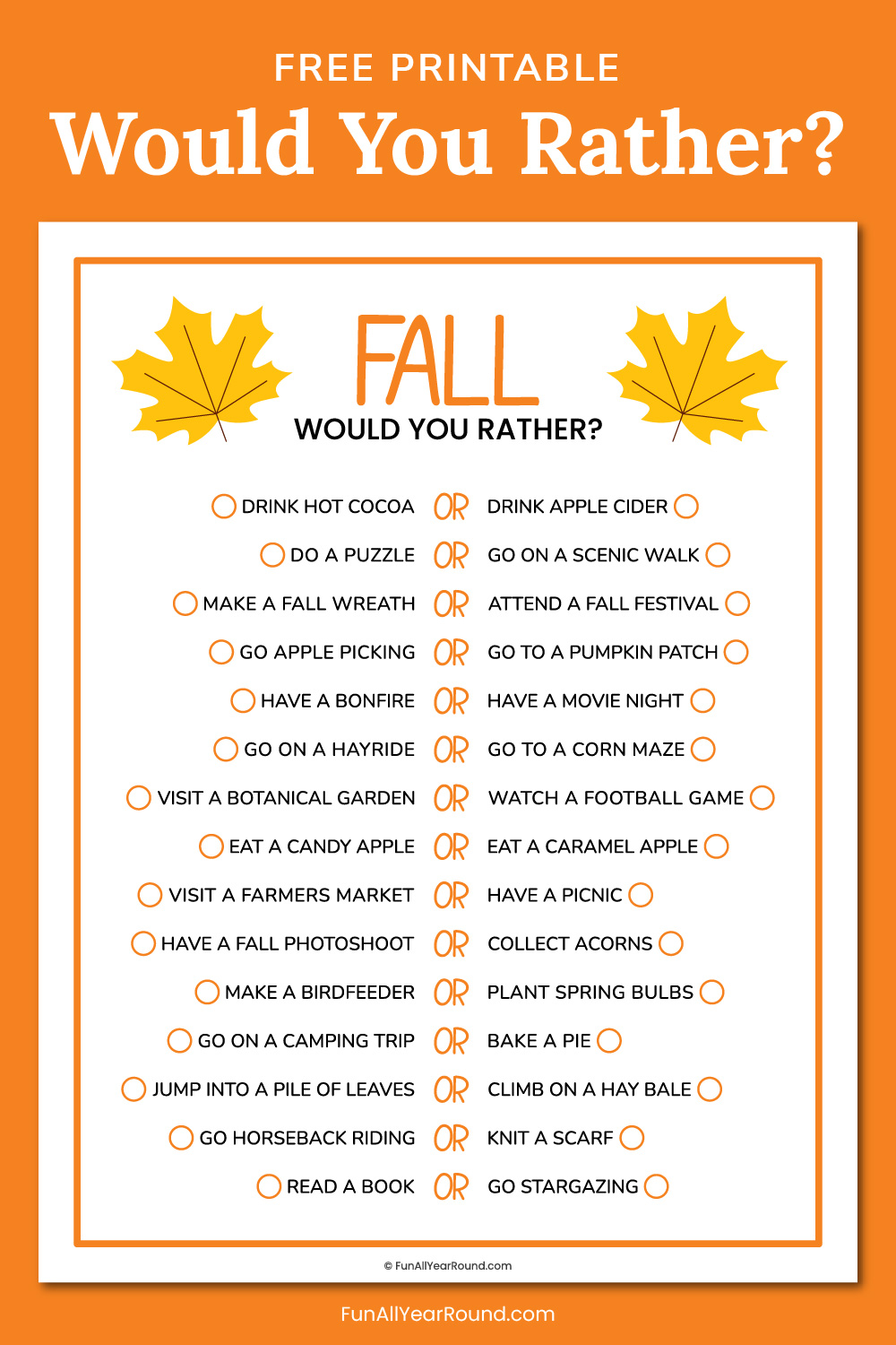 Fall would you rather