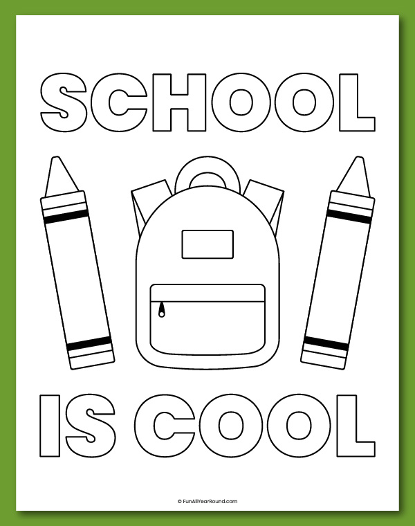 Back to school coloring page