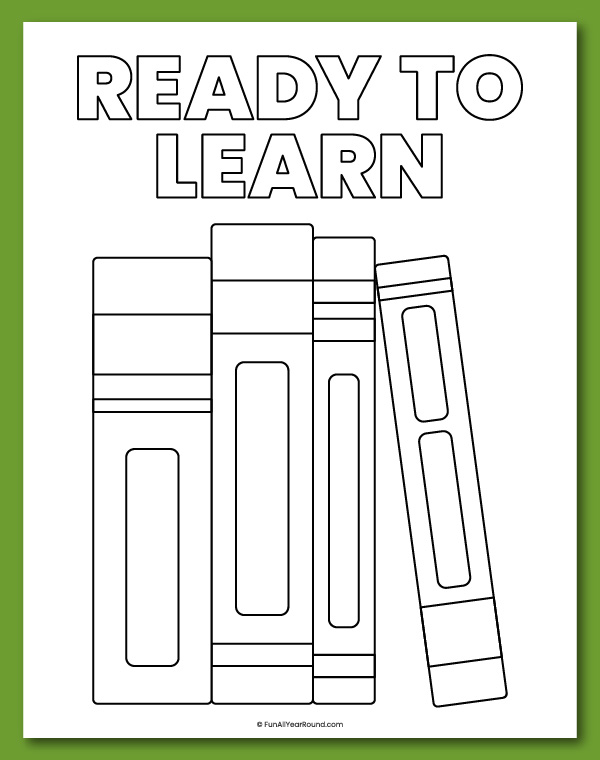 Back to school coloring page