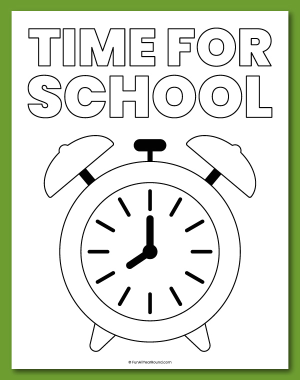 Back to school coloring page