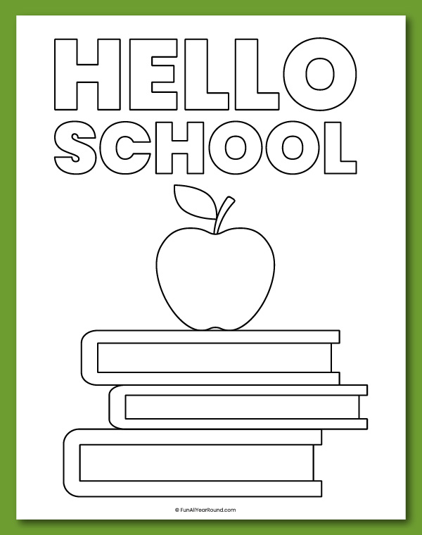 Back to school coloring page