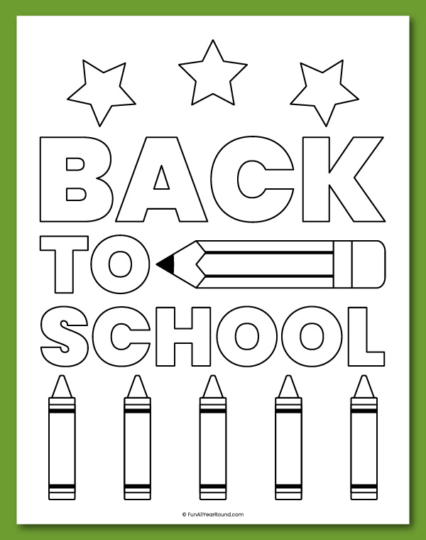 Back to school coloring page