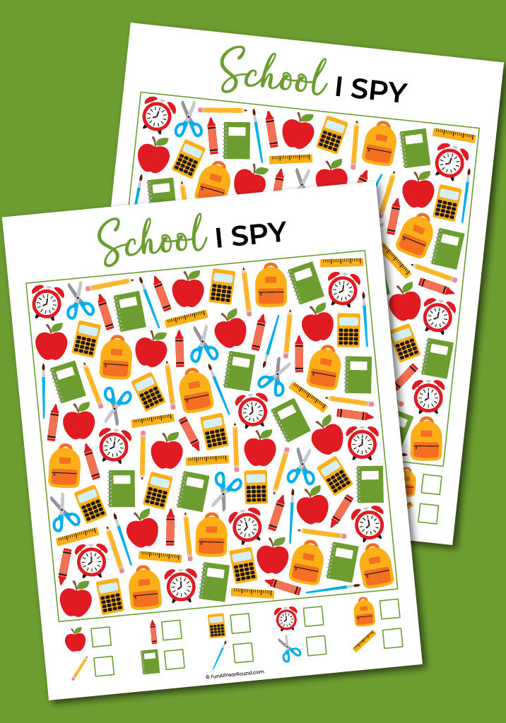 Printable school I spy