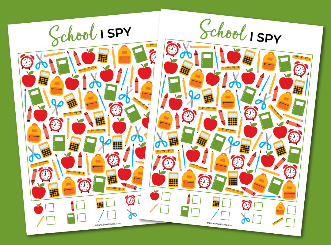 Printable school I spy